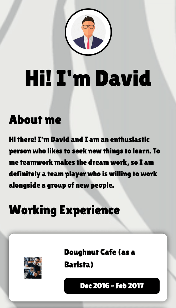 IGLinks.io CV Sample Image